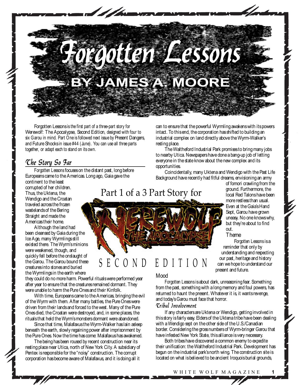 Werewolf Adventure PT 1