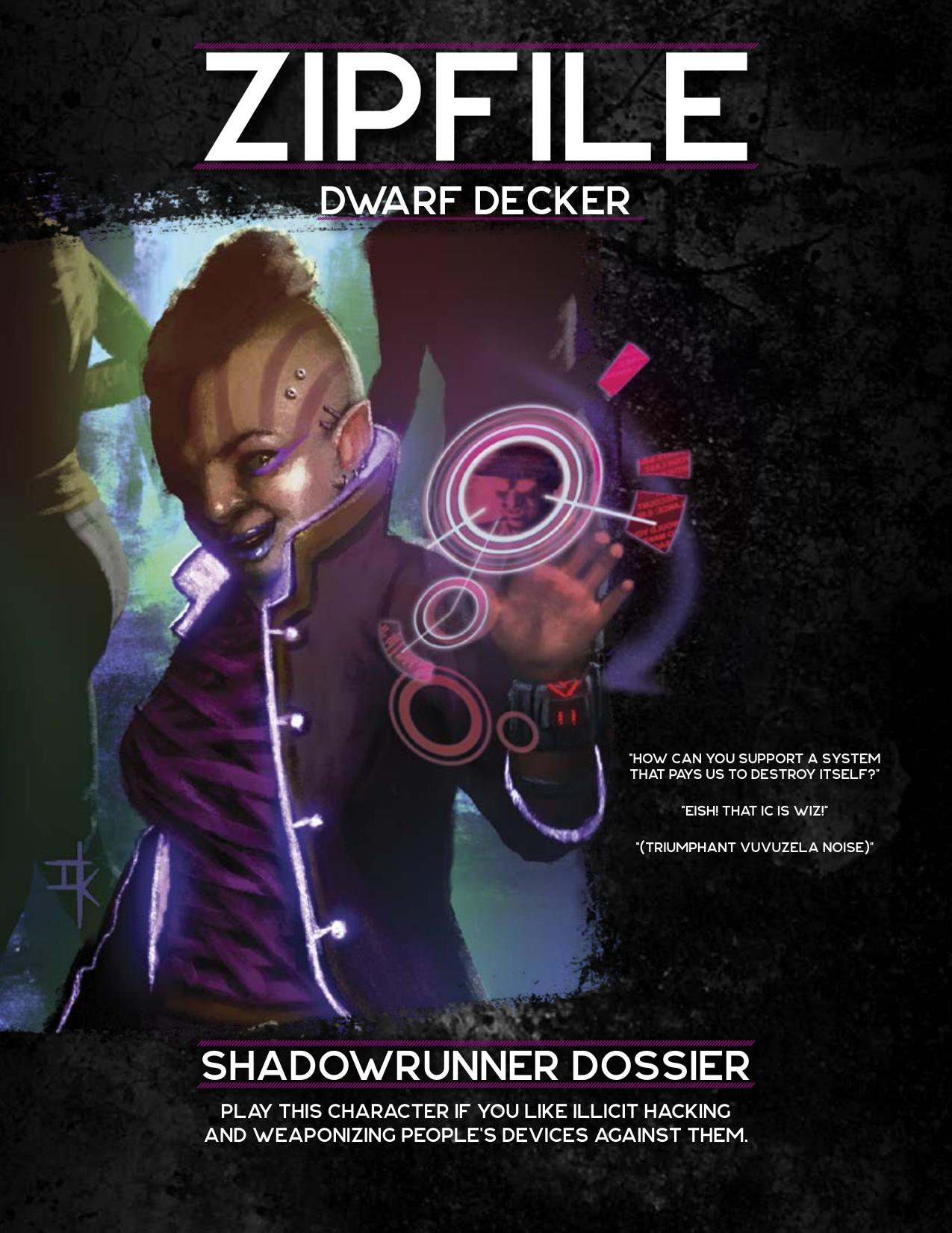 Shadowrun: Beginner Box: Zipfile Dossier