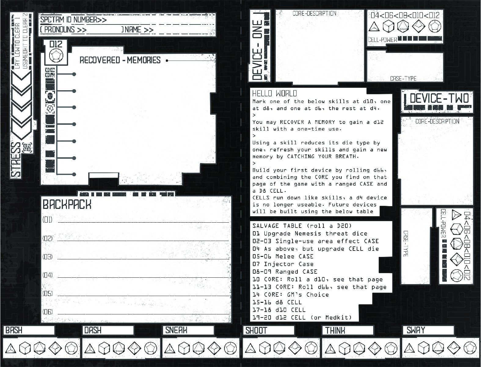character sheet all ink